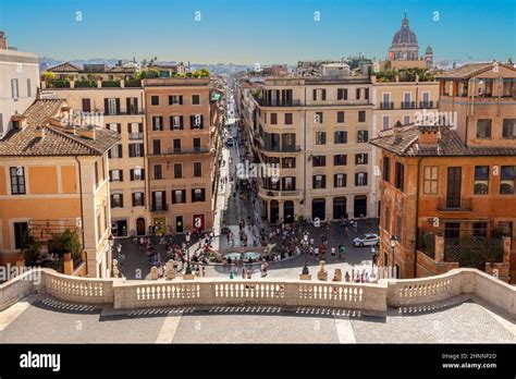 people enjoy Spanish stairs on Piazza di Spagna in Rome. Spanish stairs ...