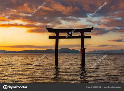 Torii Gate Lake Biwa Largest Lake Japan Beautiful Shirahige Shrine