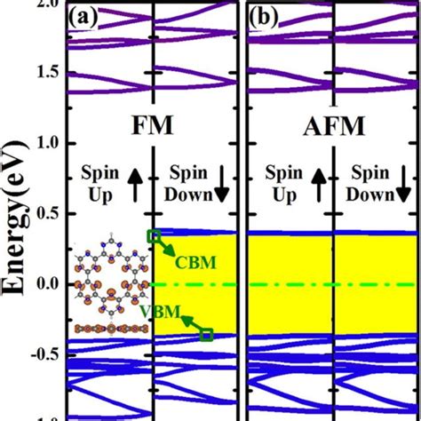 Spin Polarized Band Structures Of C2c1 Zg Cnnrs A Fm And B Afm