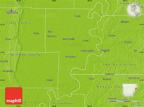 Physical Map of Crittenden County