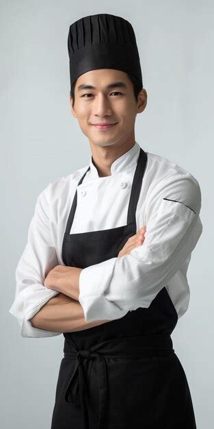 Premium Photo Arafed Asian Man In A Chefs Hat And Apron Posing For A