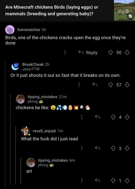 Cursed Minecraft Chickens Rcursedcomments