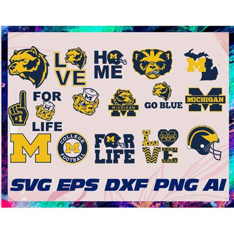 Michigan Wolverines Svg Michigan Svg Wolverines Svg Footb Inspire