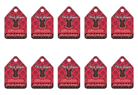 Tags De Agradecimento Chá De Lingerie v pt Mm X Mm Parcelamento sem juros