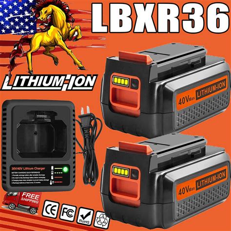 40v Lithium Battery Or Charger For Blackdecker 40 Volt Max Lbx2040 Lbxr36 Lsw36 Ebay