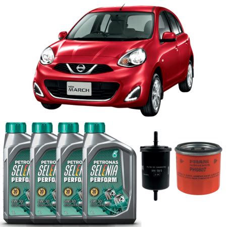 Kit Troca de Óleo Motor Selenia 5W30 p Nissan March Filtros Fast