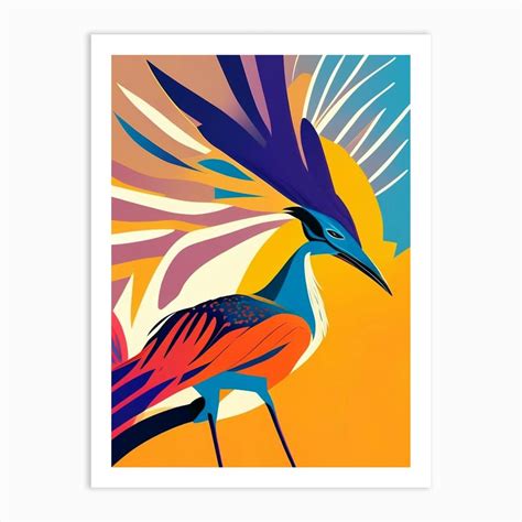 Roadrunner Pop Matisse Bird Art Print By Featherline Fy