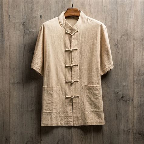 Chinese Traditional Mandarin Collar Shirt Loose Single Breasted