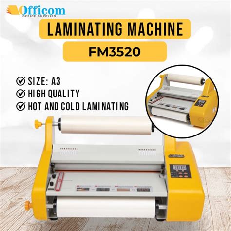 Laminating Machine FM3520 Officom Roll To Roll A3 Size High Quality Laminator Hot Cold