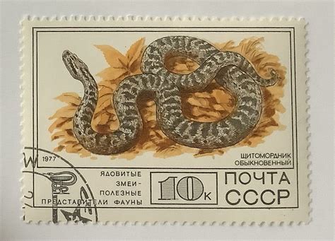 Russia 1977 Scott 4629 CTO 10k Protected Fauna Venomous Snake Use