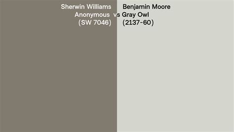 Sherwin Williams Anonymous Sw 7046 Vs Benjamin Moore Gray Owl 2137