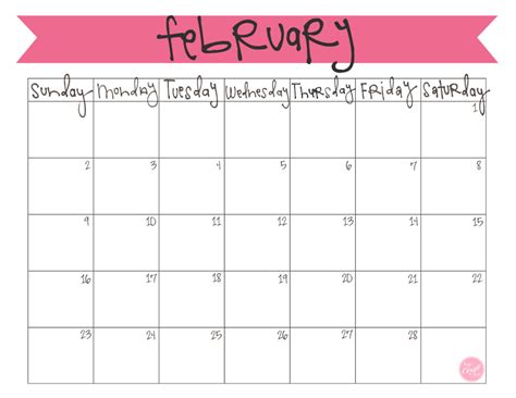 February 2014 Calendar - Free Printable | Live Craft Eat