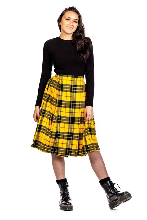 Tartan Pleated Midi Skirt Custom Made Kilts For Women Scottish Kilt