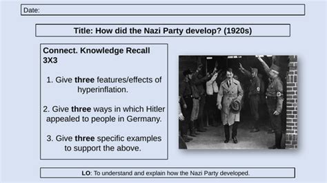 Edexcel Gcse History Weimar And Nazi Germany Topic 2 Rise Of Hitler And