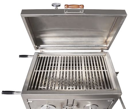 Stainless Steel Flattop Adjustable Charcoal Grill - Pitts & Spitts