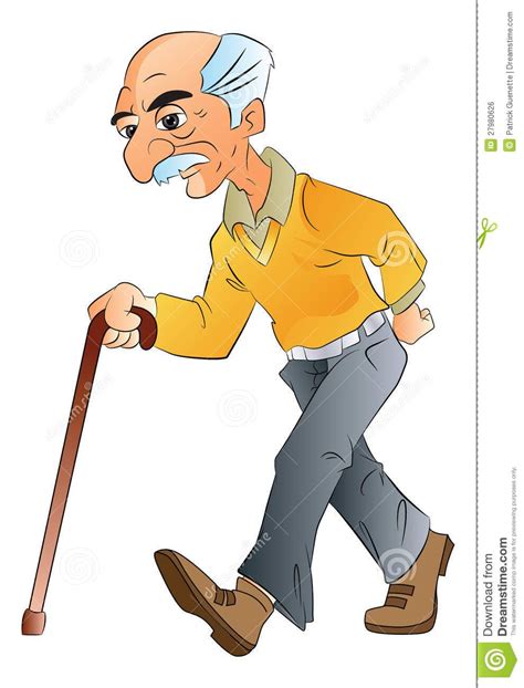 Old Man Walking Cartoon