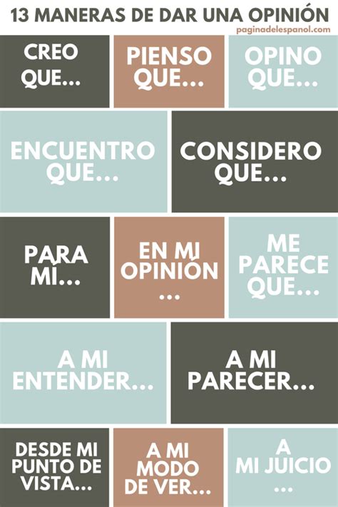 13 Maneras Diferentes De Dar Una Opinión La Página Del Español