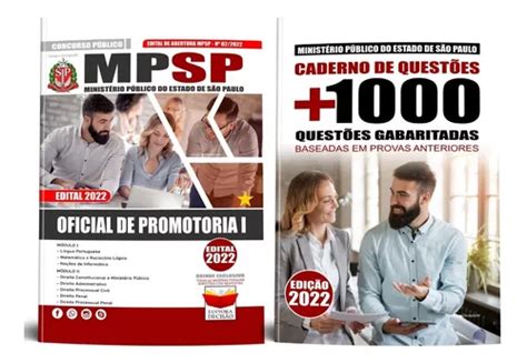 Kit Apostila Questões Concurso Oficial De Promotoria I Mpsp 2022