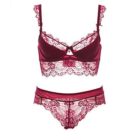 Sentmoon Lingerie For Women Thin Sponge Transparent Bra With Large Chest And Small Lace Women S