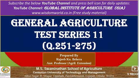 General Agriculture Test Series 11 25 Most Impqstnsicar And Mcqs