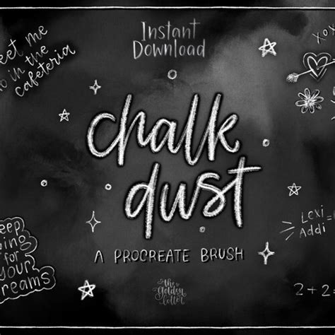 5 Chalk Lettering Procreate Brushes Etsy