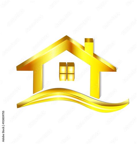 Gold house logo vector symbol design Stock Vector | Adobe Stock