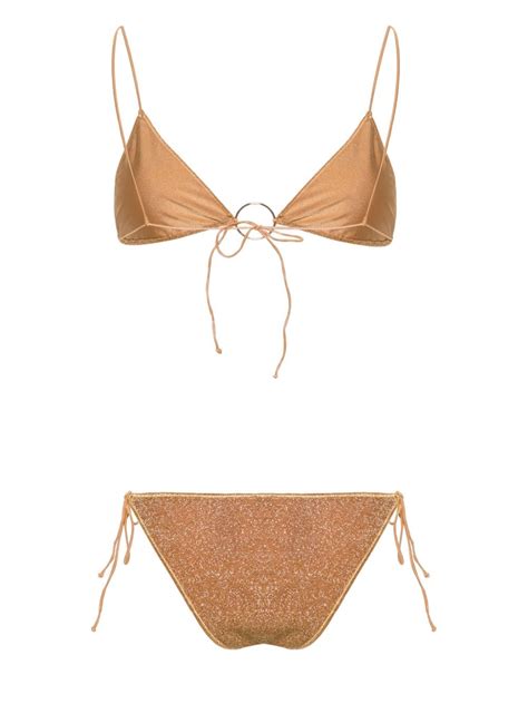 Os Ree Triangel Bikini Im Metallic Look Farfetch