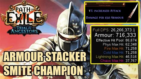 Poe Armour Stacker Smite Champion Armour Damage Trial Of