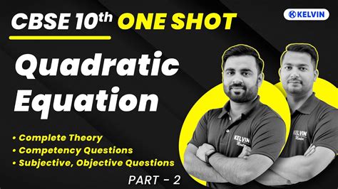 Quadratic Equation One Shot Video Part 2 Class 10 Term 2 Maths Final