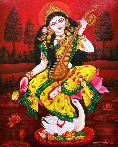 Pin on Mata Saraswati ji | Buddhist art drawing, Goddess art, God art