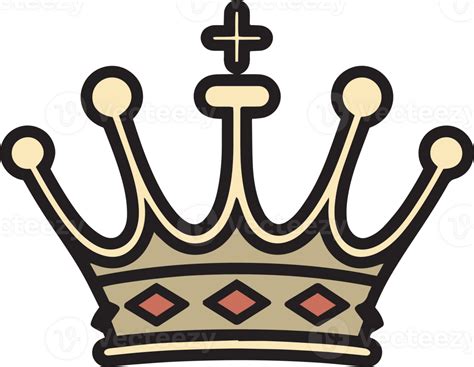 Hand Drawn vintage crown logo in flat line art style 24786561 PNG