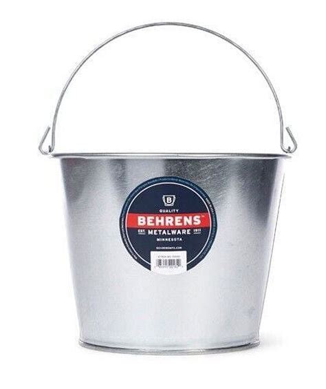 Behrens 1205GS 5 Quart Size Galvanized Steel Pail Bucket Walmart