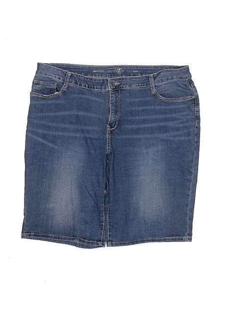 St John S Bay Solid Blue Denim Shorts Size 22 Plus 44 Off ThredUP