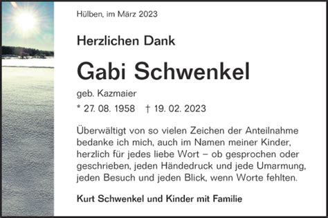 Traueranzeigen von Gabi Schwenkel Südwest Presse Trauer