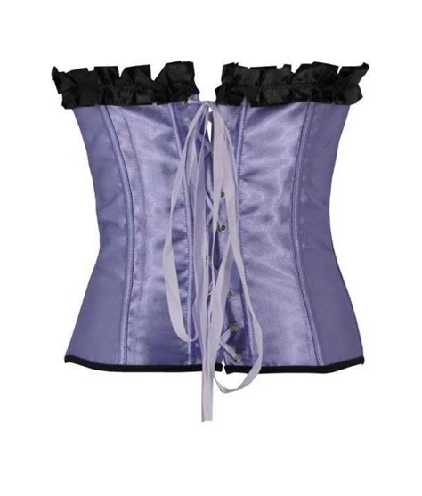 Purple Satin Corset With Pleats Discreet Tiger