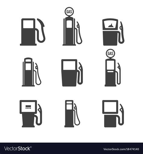 Gas Pump Icons Royalty Free Vector Image Vectorstock