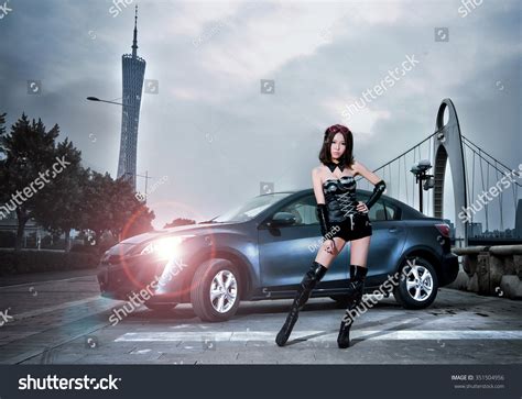 Sexy Woman Car Model Asian Girl Stock Photo Shutterstock