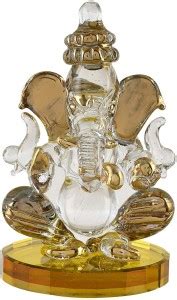 Decorative Showpiece Of Ganesha Made Of Glass For Car Dashboard And