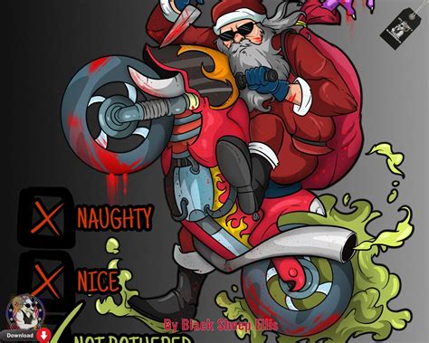 Biker PNG Santa Sticker/clipart/vector/template/christmas Png - Etsy