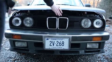 How To Open E30 Hood With Broken Release Cable Latch Youtube