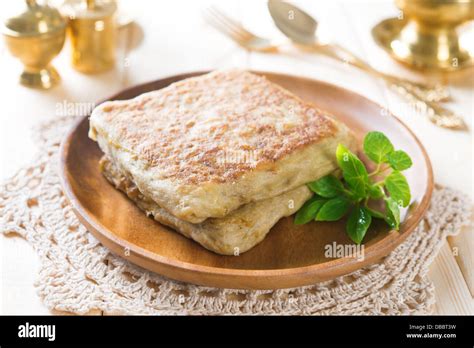 Mutabbaq Arabian Stuffed Bread Arabic Paratha Stock Photo Alamy