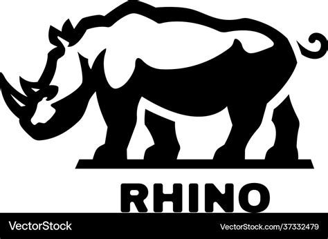 Rhino symbol logo black white style Royalty Free Vector