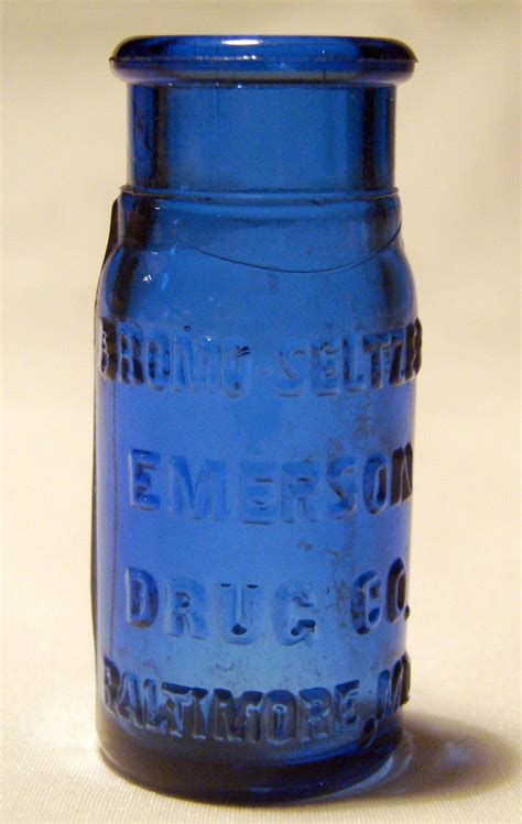 Antique Cobalt Blue Bromo Seltzer Bottle Circa Blue Glassware