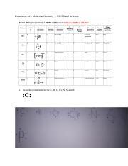 Docx Experiment Molecular Geometry Vsepr And