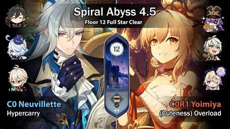 Spiral Abyss 4 5 F12C0 Neuvillette Hypercarry C0R1 Yoimiya Overload