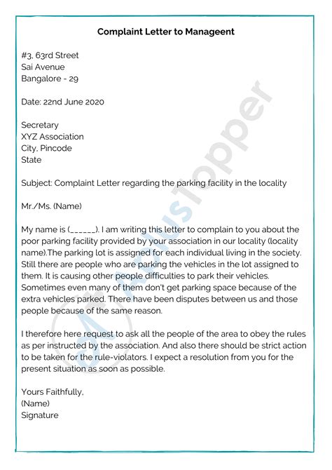 Letter Of Complain Template Collection