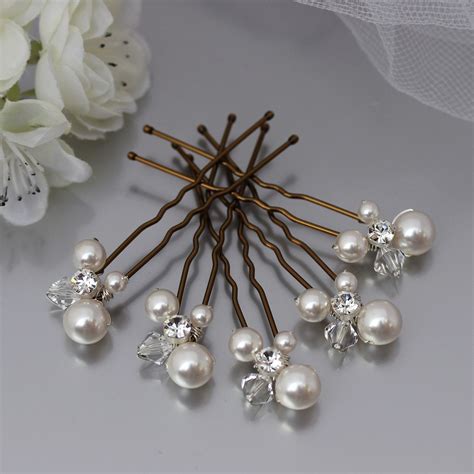 Pearl Hair Pins Classic Pearl Wedding Hair Pins For Bride Or Etsy UK