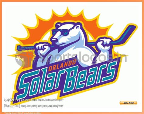 Orlando Solar Bears - 2012/13, ECHL, Hockey Sports Embroidery Logo in 4 ...