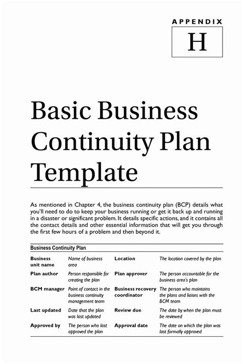 Simple Business Continuity Plan Template Luxury Business Continuity Plan Templ Ideas Business