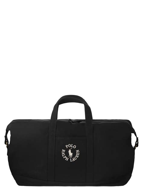 Polo Ralph Lauren Cotton Duffle Bag With Embroidered Logo In Black For